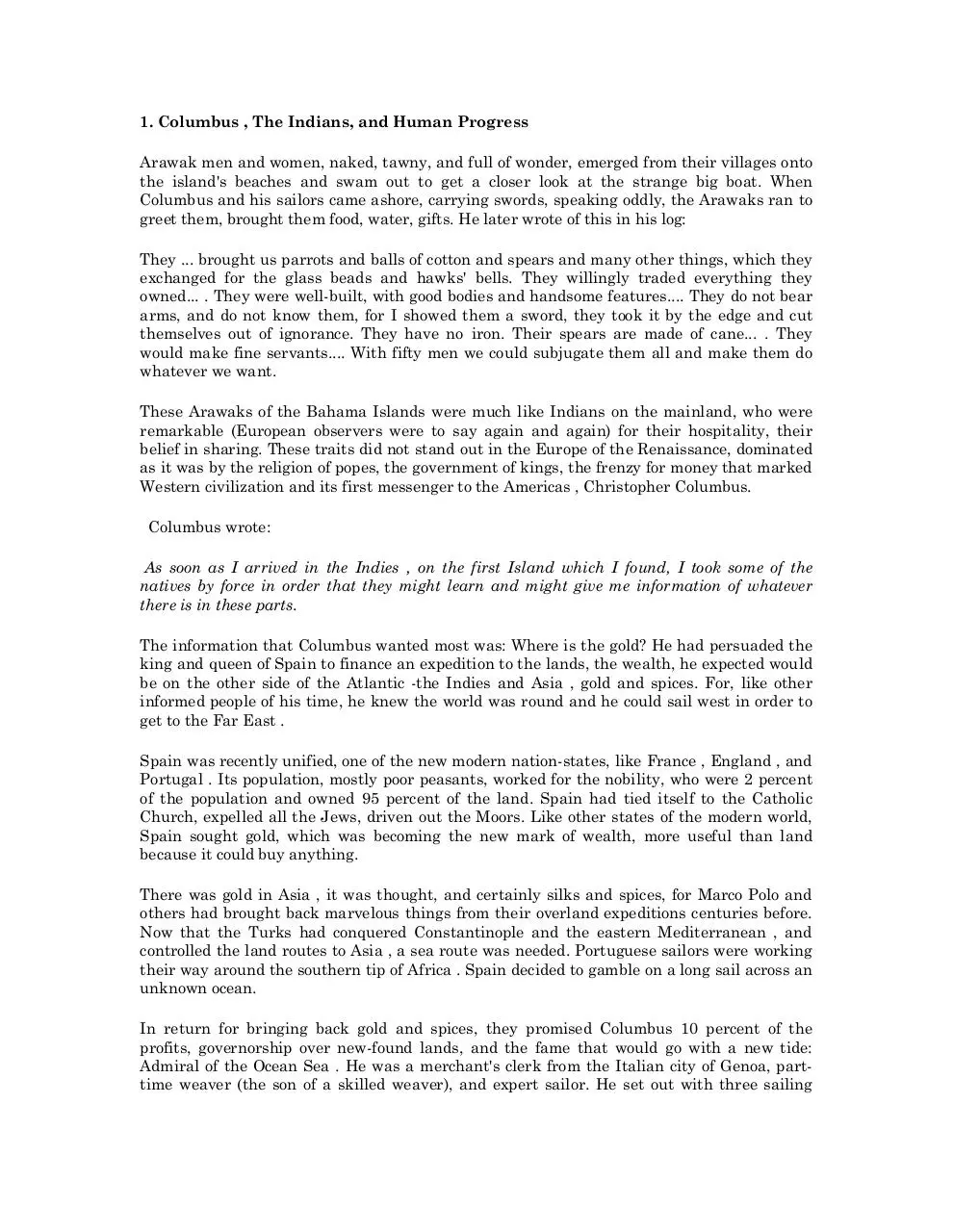 Page 1 of 19, Peoples History ch 1