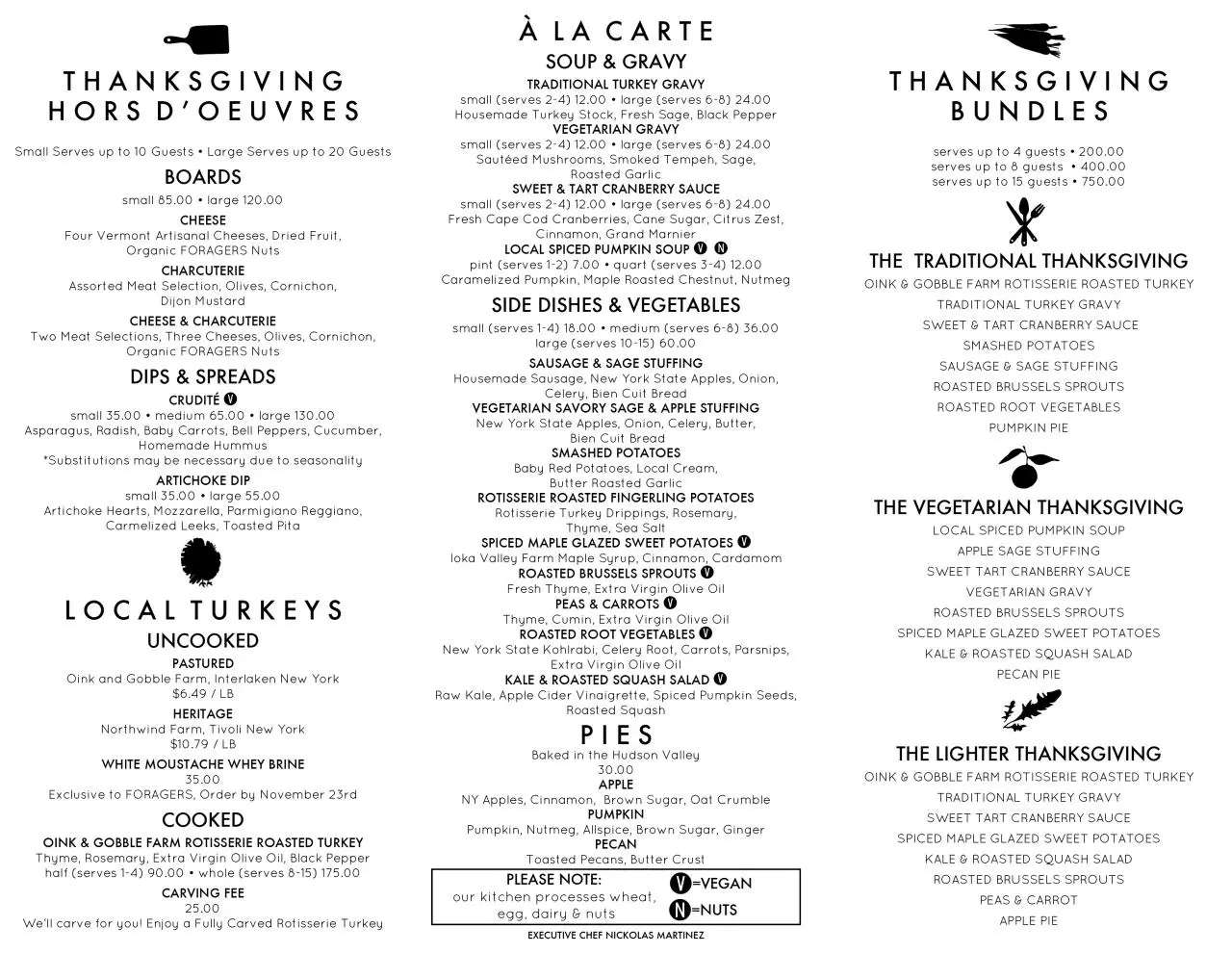 Page 2 of 2, thanksgiving menu foragers