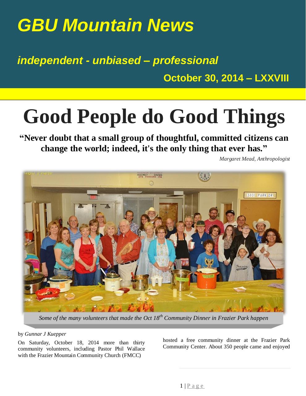 GBU Mountain News LXXVIII - October 30, 2014.pdf - page 1/27