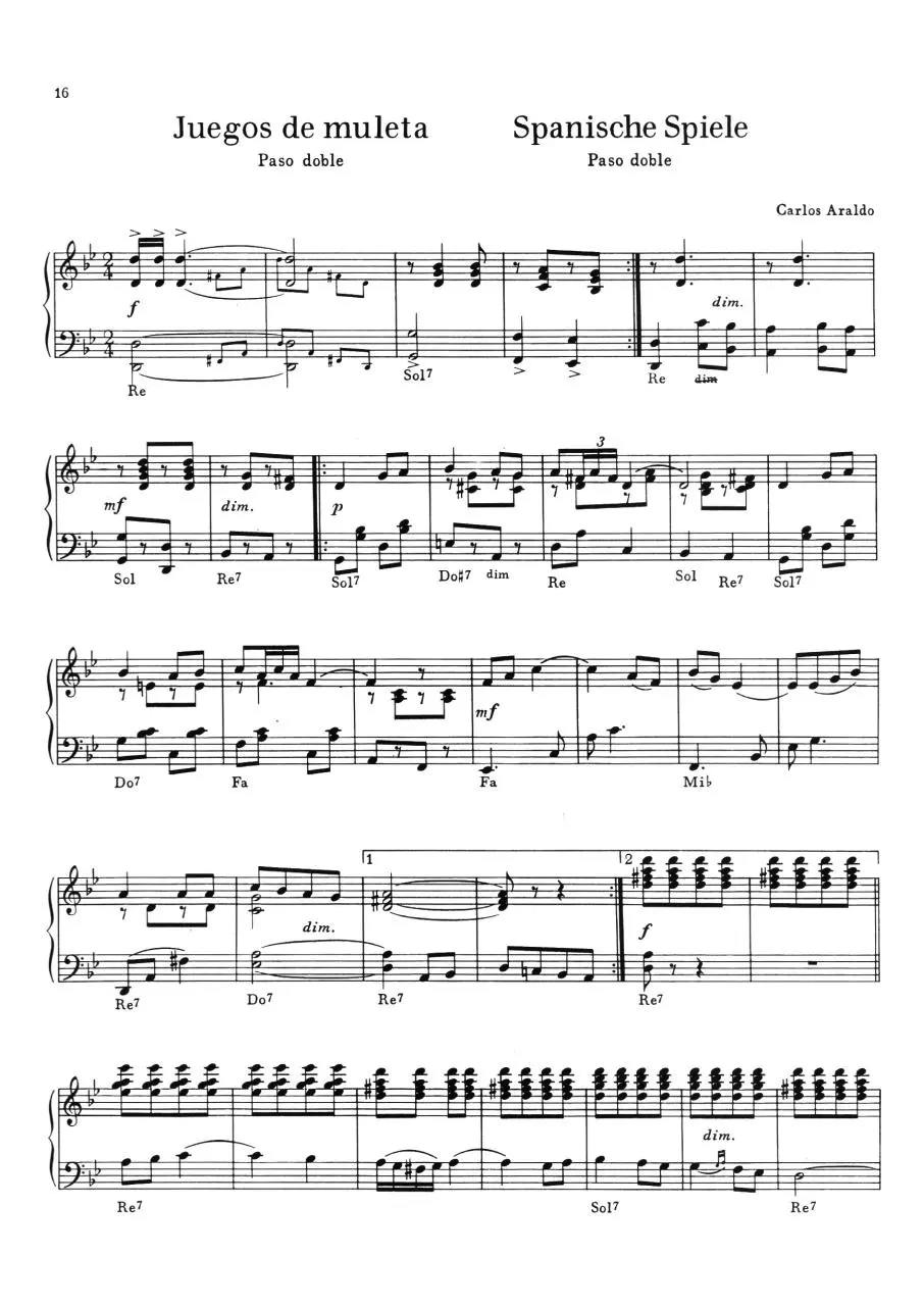 Page 1 of 1, Accordion Spanische Spiele Page1