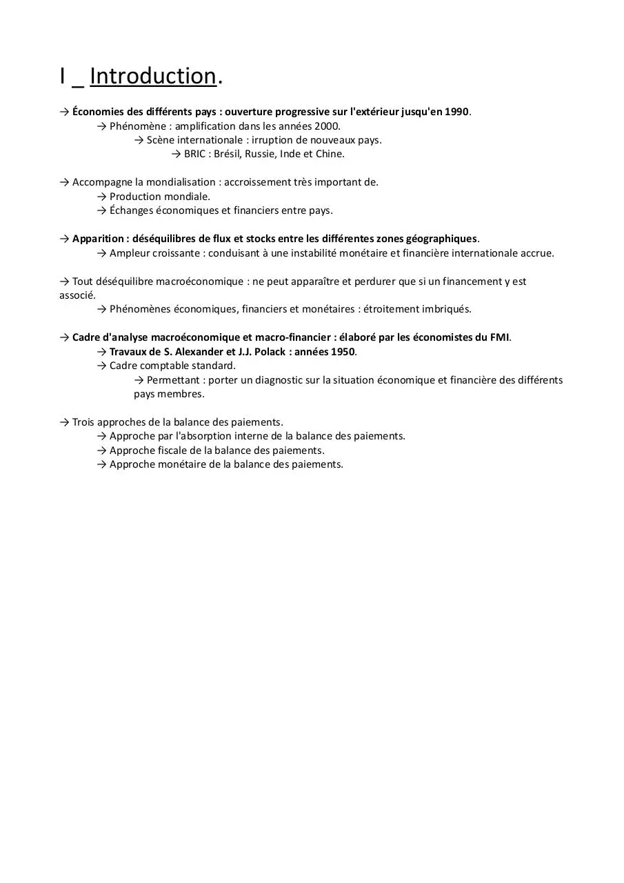 Page 2 of 19, Chapitre 1 Equilibres macroéconomiques