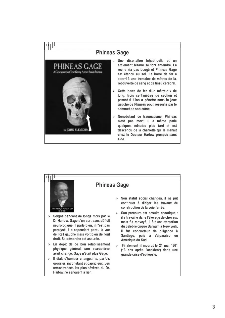 Page 3 of 124, COURS M1 Neuropsycho des FE Allain