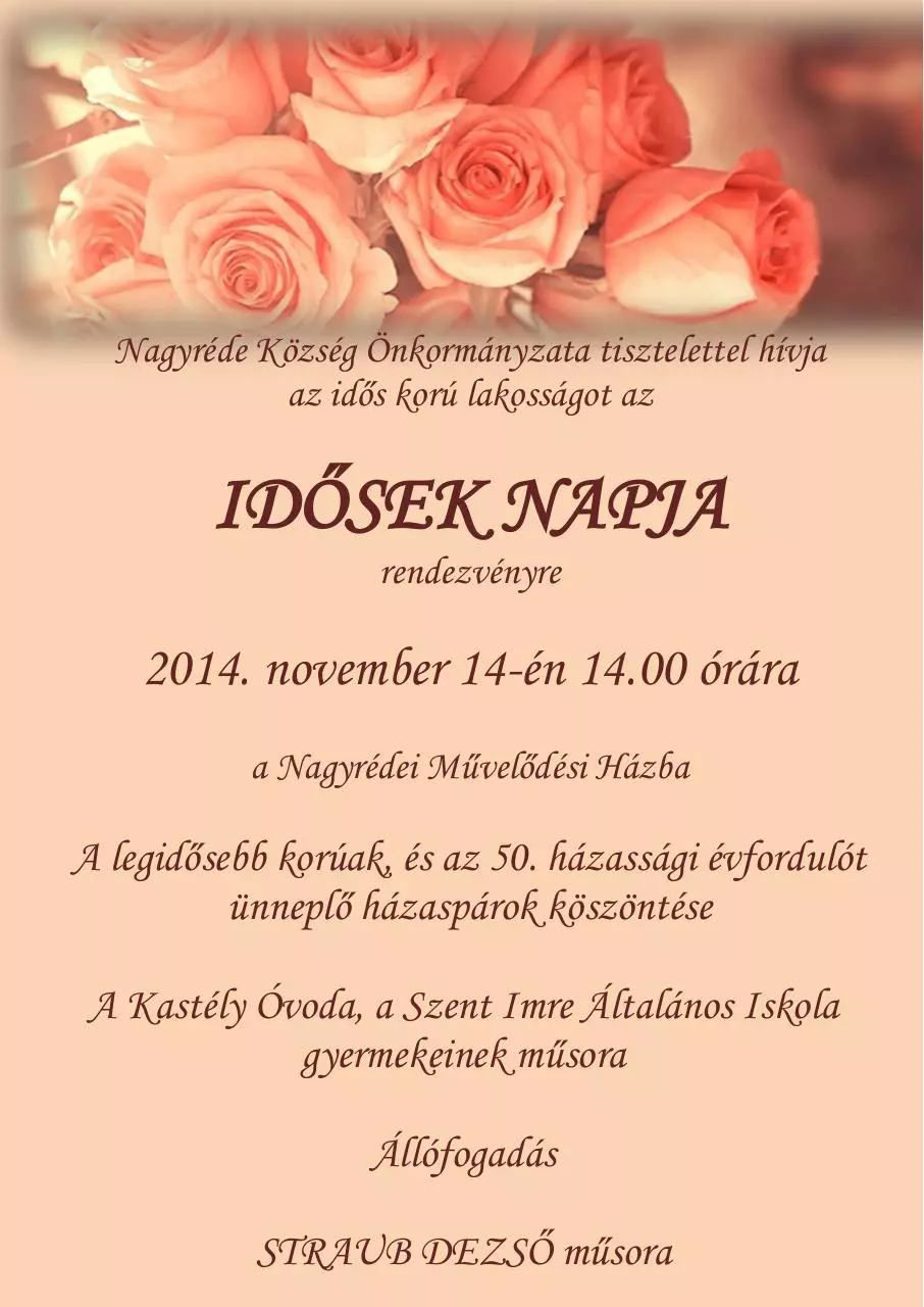 Page 1 of 1, IdÅ‘sek napja meghívó