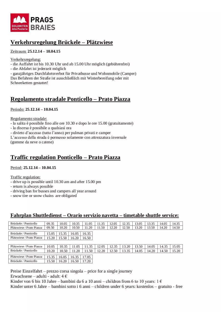 Page 1 of 1, Verkehrsregelung