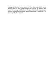 Page 2, Long Term Care Summary of Benefits