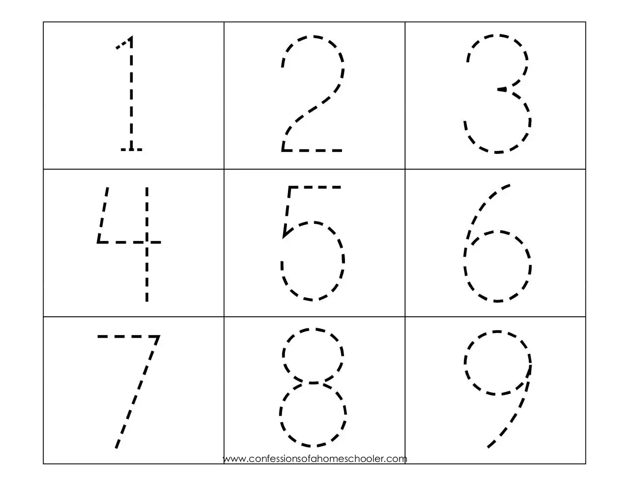 Page 1 of 1, NumberTracing
