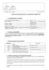 Page 1, AVIS Fin de 1er semestre 2014 2015 ARC