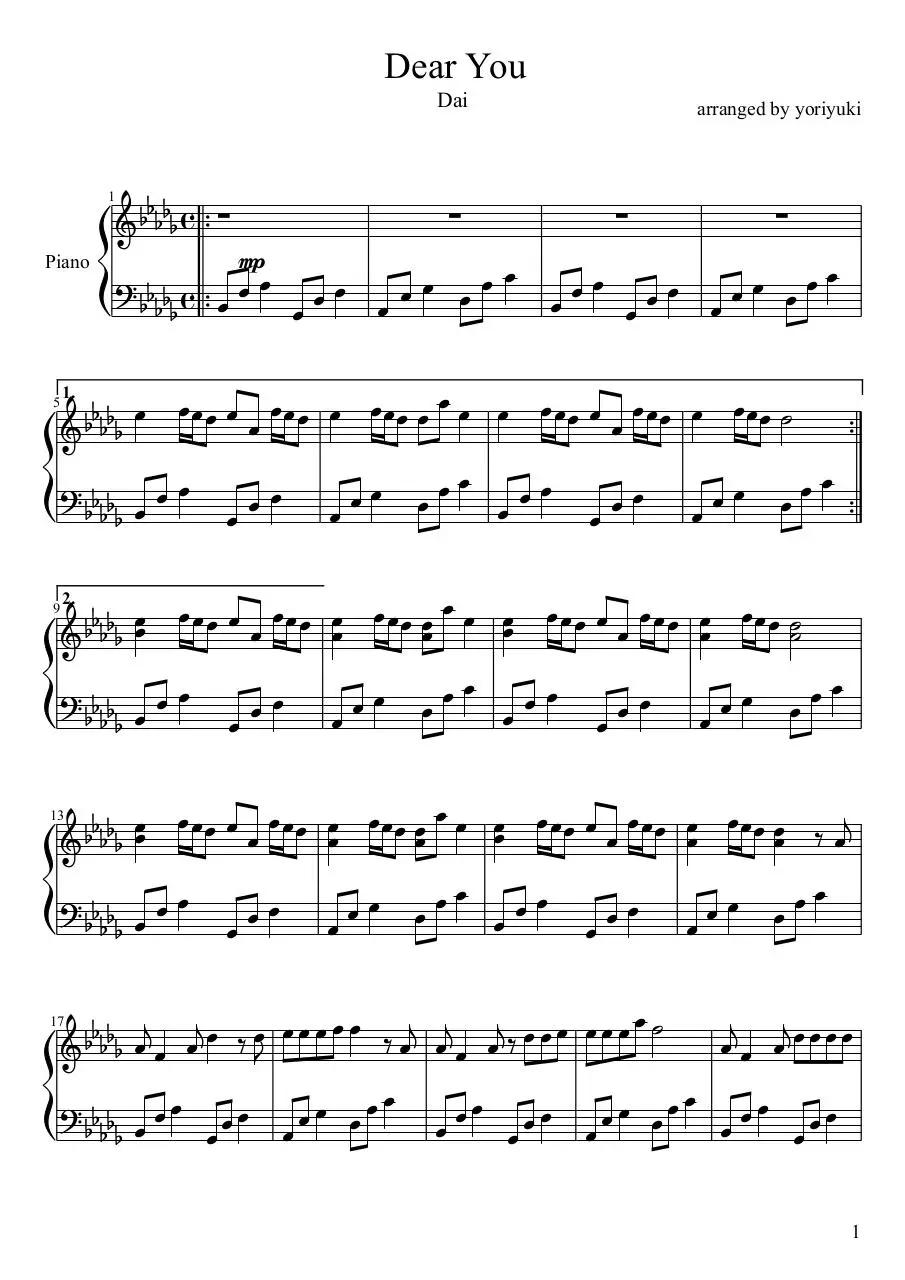 Page 1 of 4, Dear You