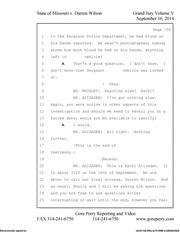 Page 1, darren wilson testimony snippet