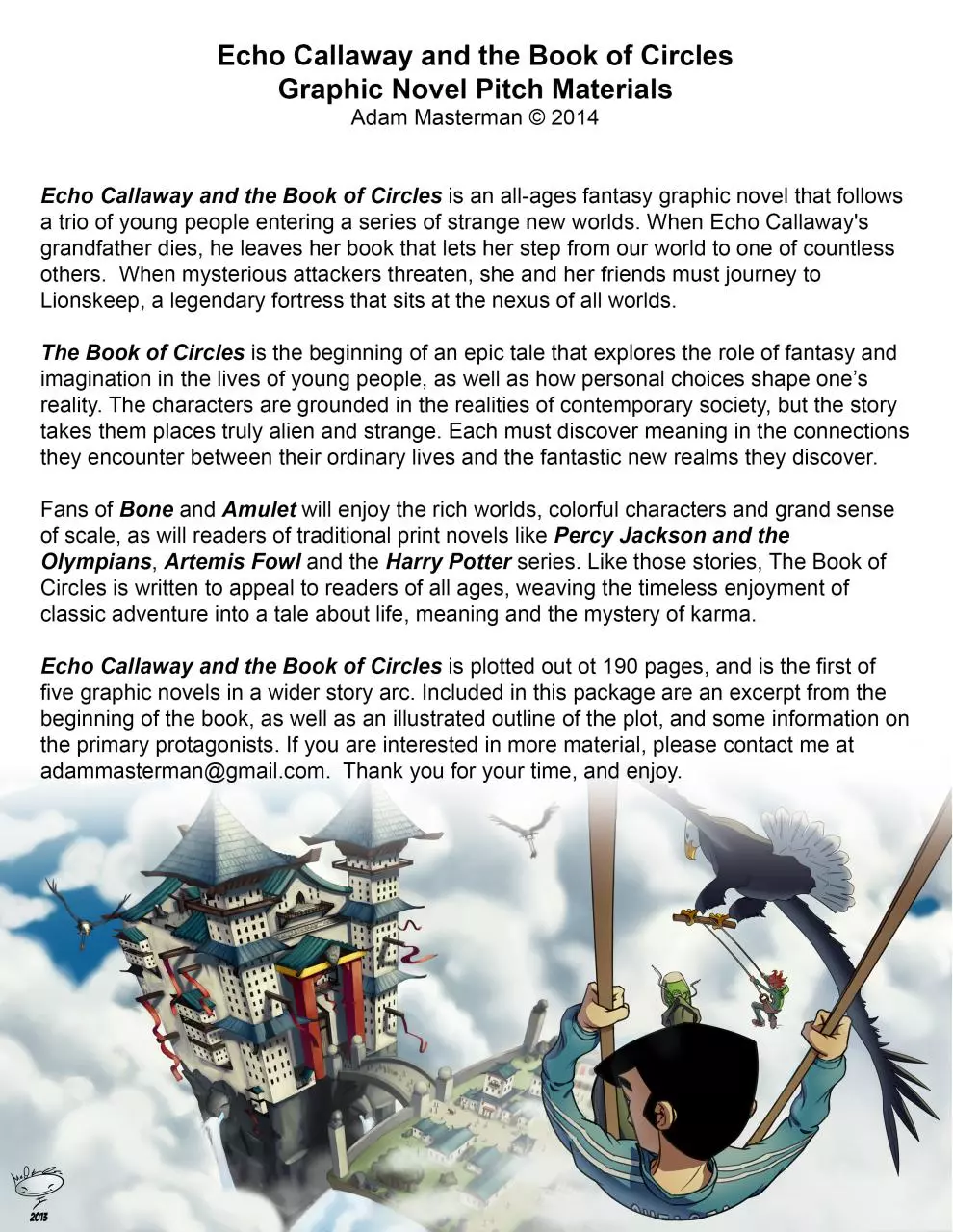 Page 2 of 23, Echo Callaway and the Book of Circles Pitch Materials