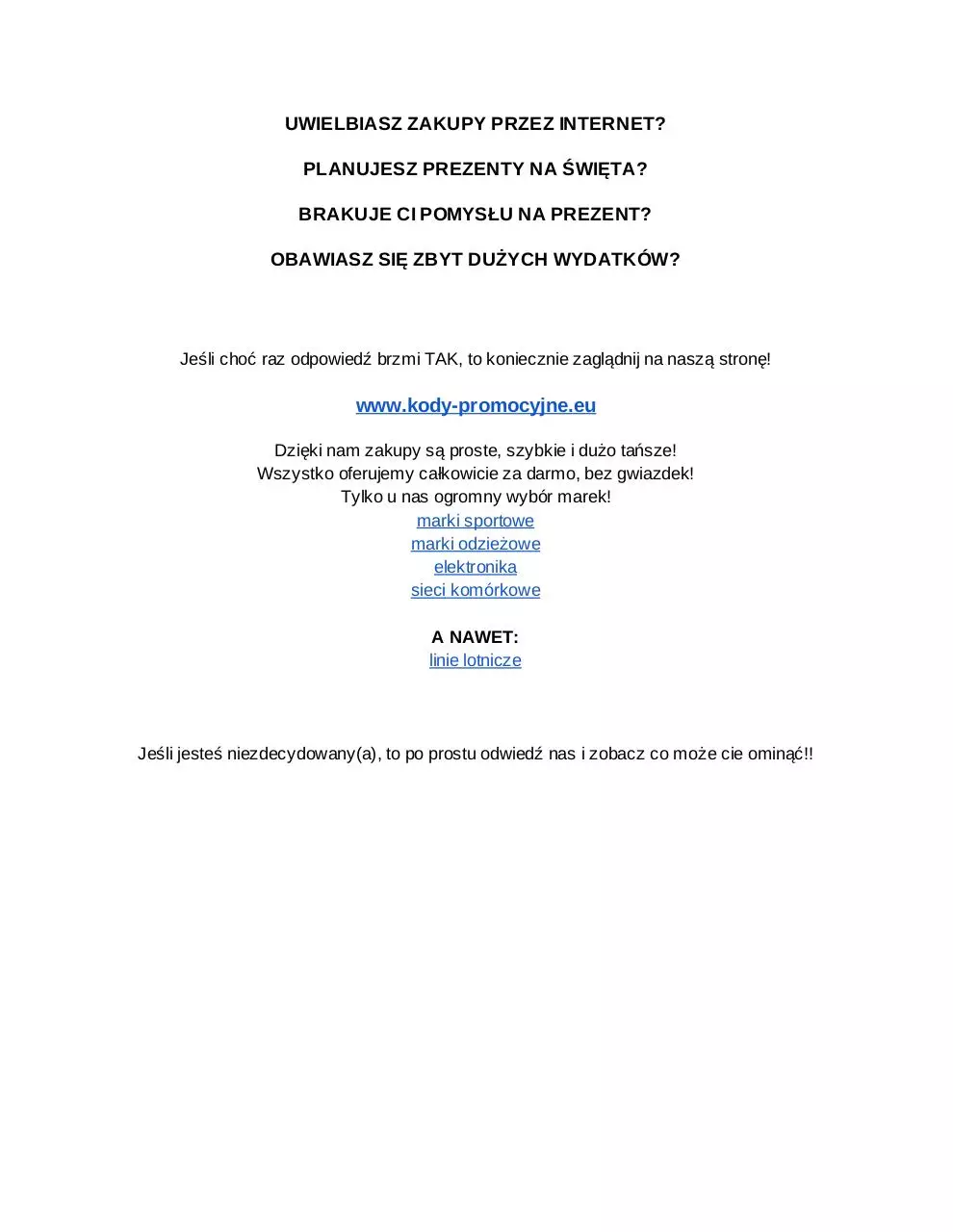 Document preview - kody_promocja_tanie_zkupy.pdf - Page 1/1