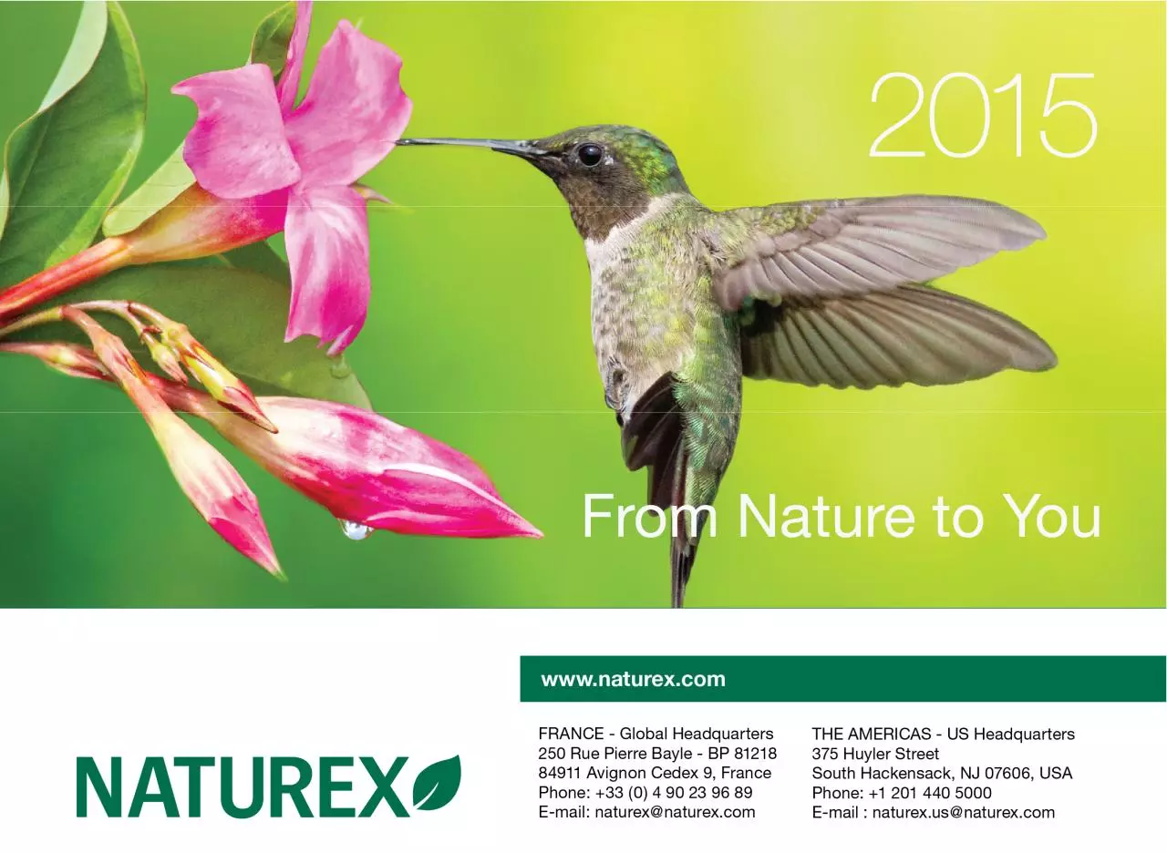 Page 1 of 14, Naturex2015Preview30Oct