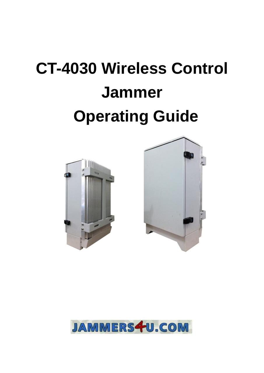 CT-4030 Wireless Control Jammer User Guide www.jammers4u.com.pdf - page 1/28