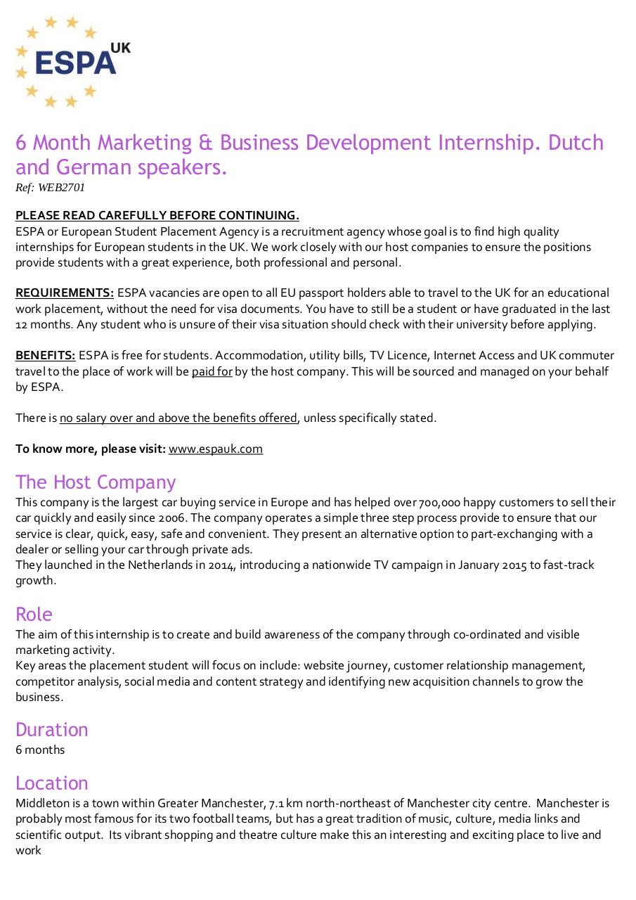 Document preview Marketing - business development internship Dutch - German.pdf - page 1/3