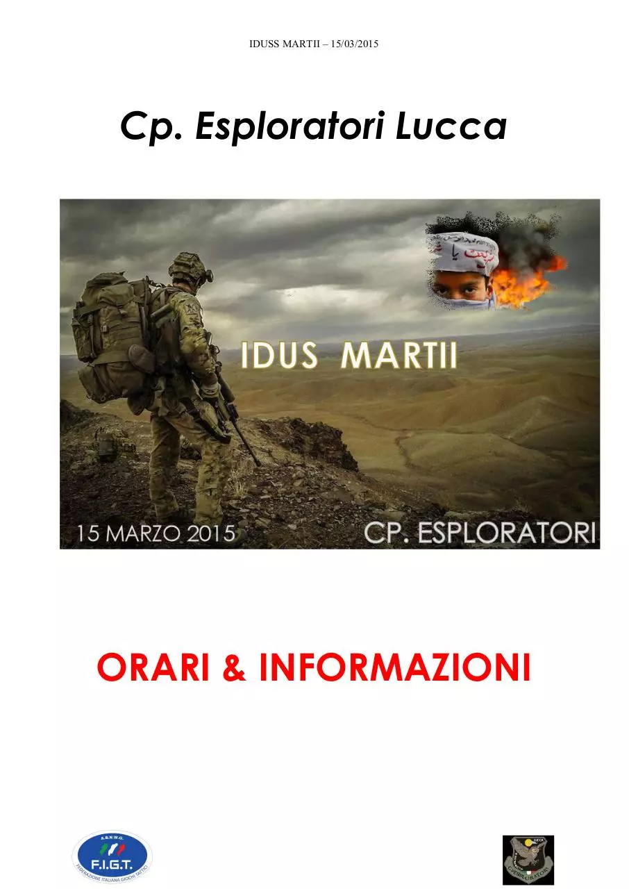 Page 1 of 2, Orari ed Informazioni IDUS MARTII