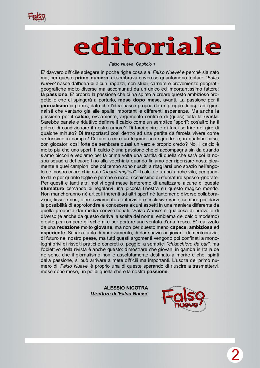 Falso Nueve - Primo Numero, Febbraio 2015.pdf - page 3/35