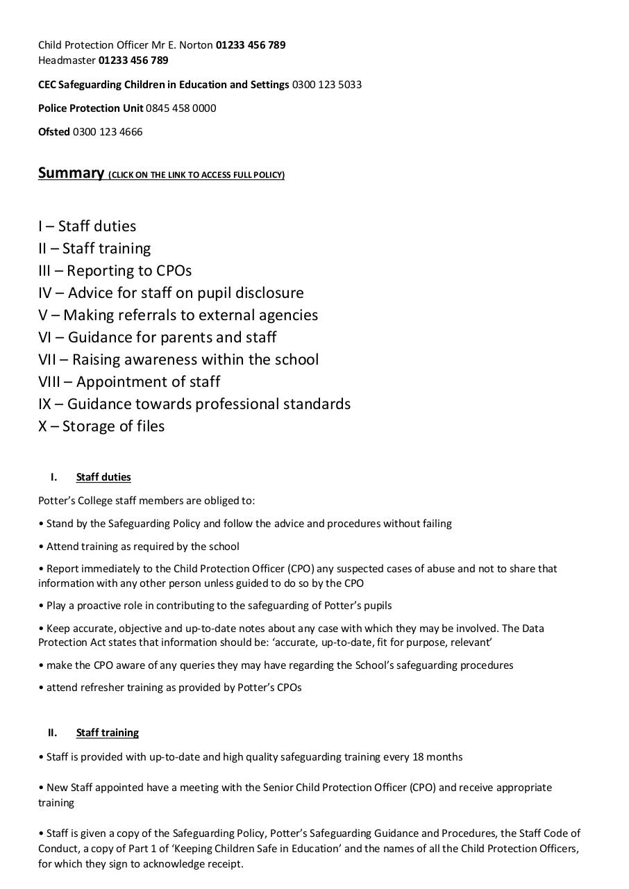 St Potter college safeguarding policy.pdf - page 2/7