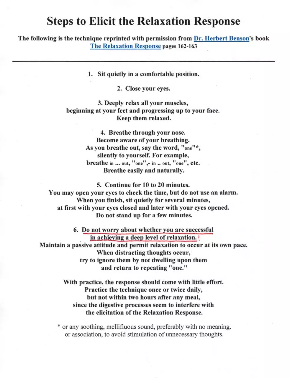 Page 1 of 1, benson technique