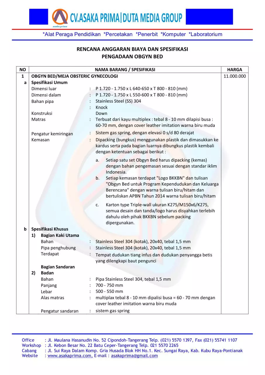Page 1 of 2, (7) OBGYN BED 2015
