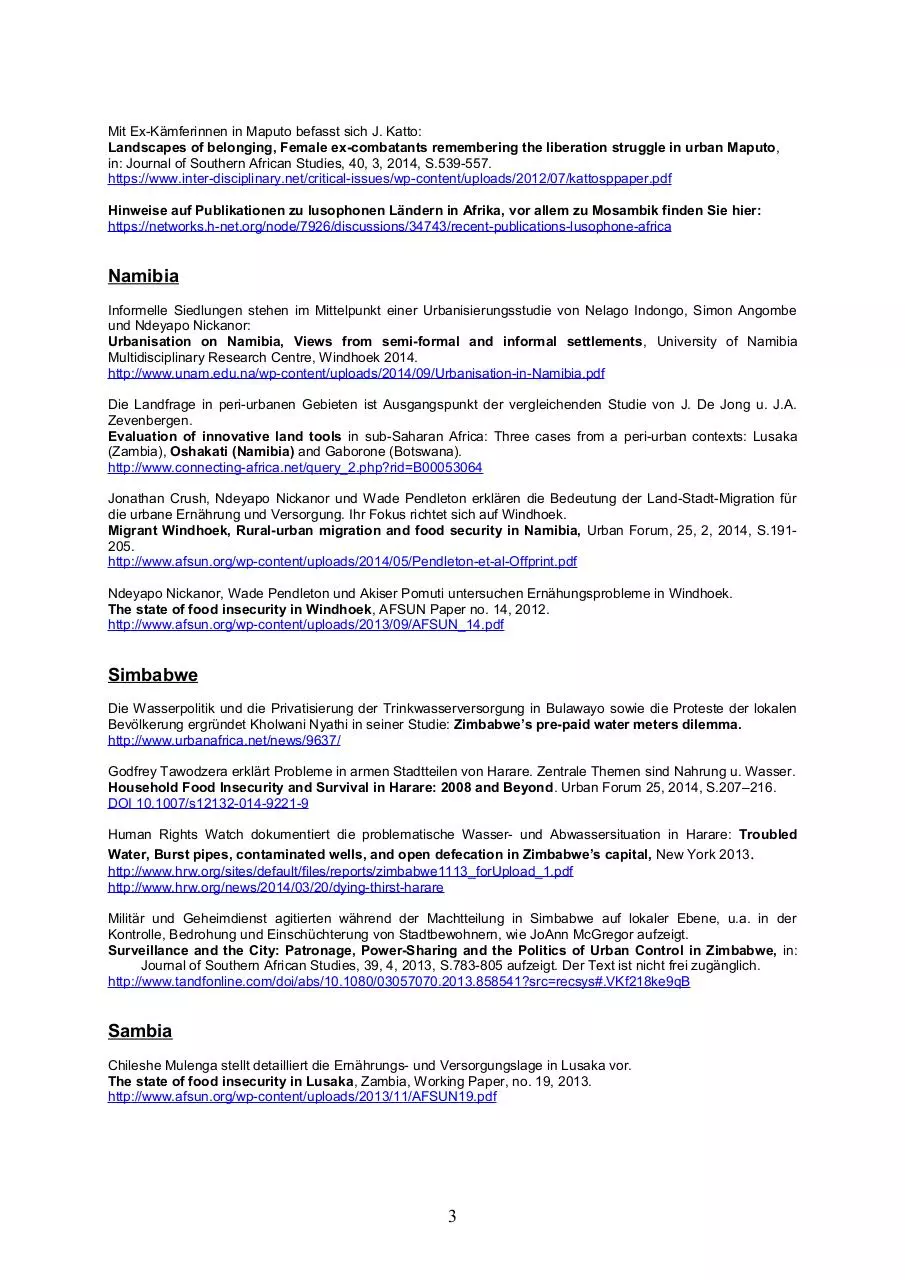 Page 3 of 7, afrika süd Linksammlung Stadtentwicklung 1 2015