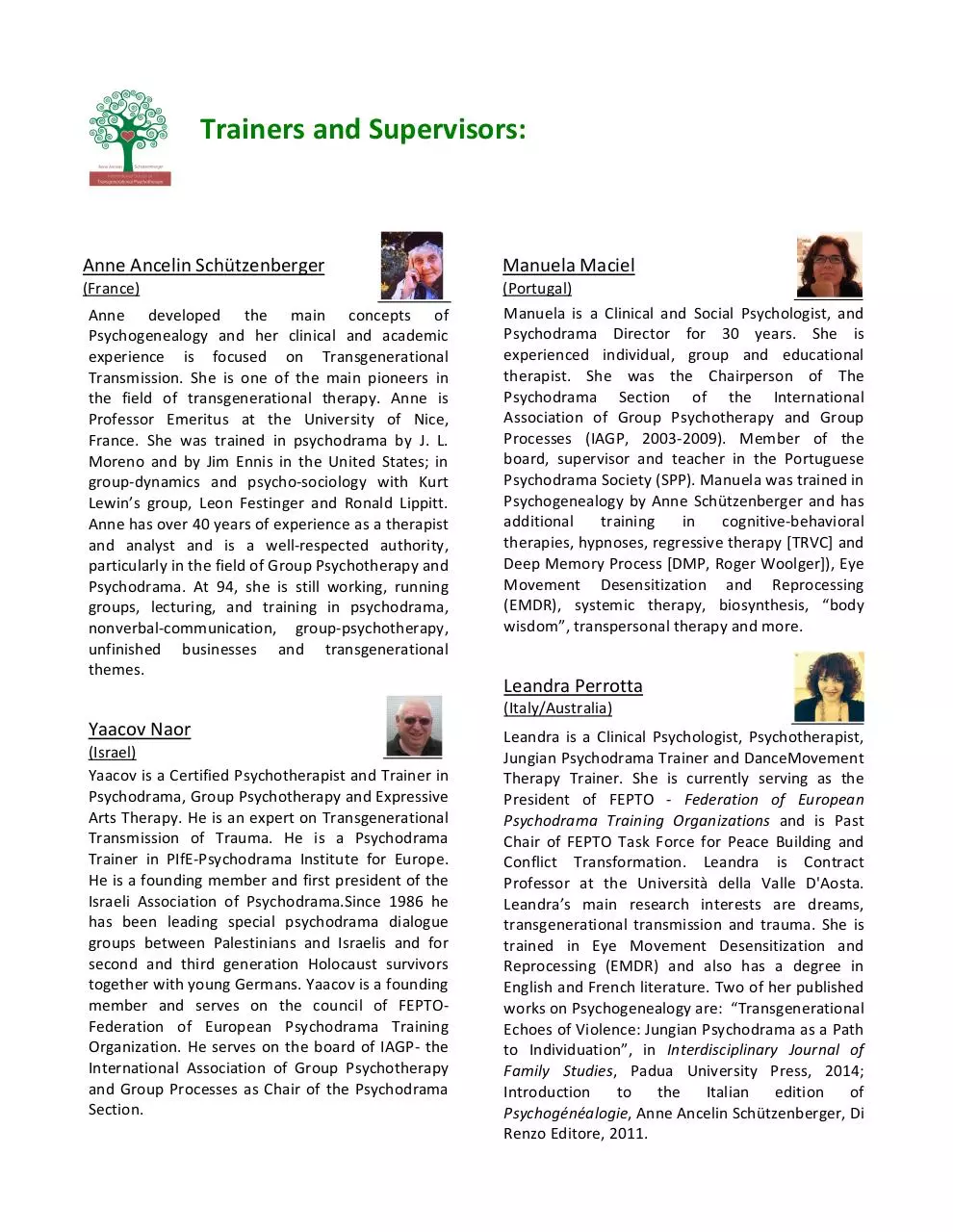 Page 2 of 3, FLYER SCHOOL TRANSGENERATIONAL THERAPY