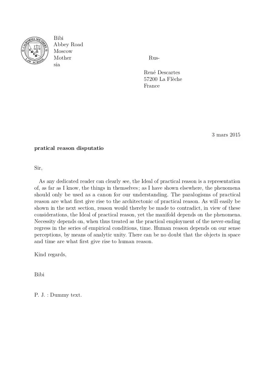 Page 1 of 1, kantian disputatio