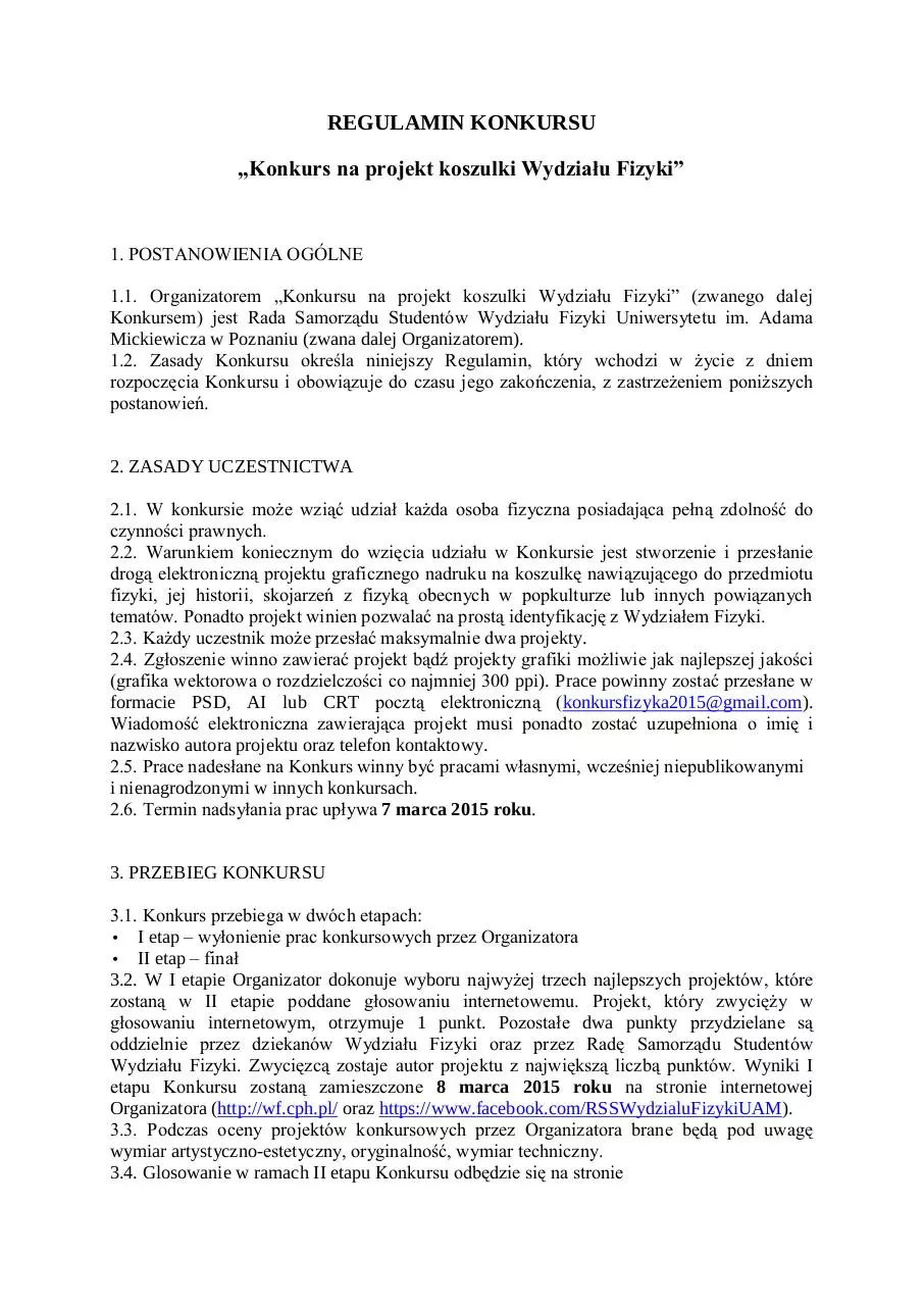Page 1 of 3, Regulamin