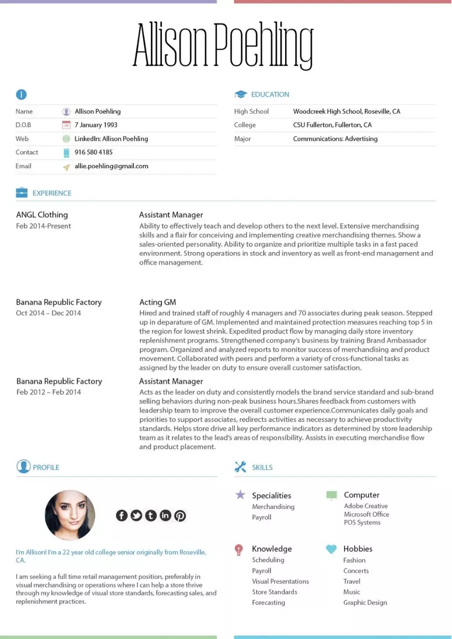 Page 1 of 1, Resume
