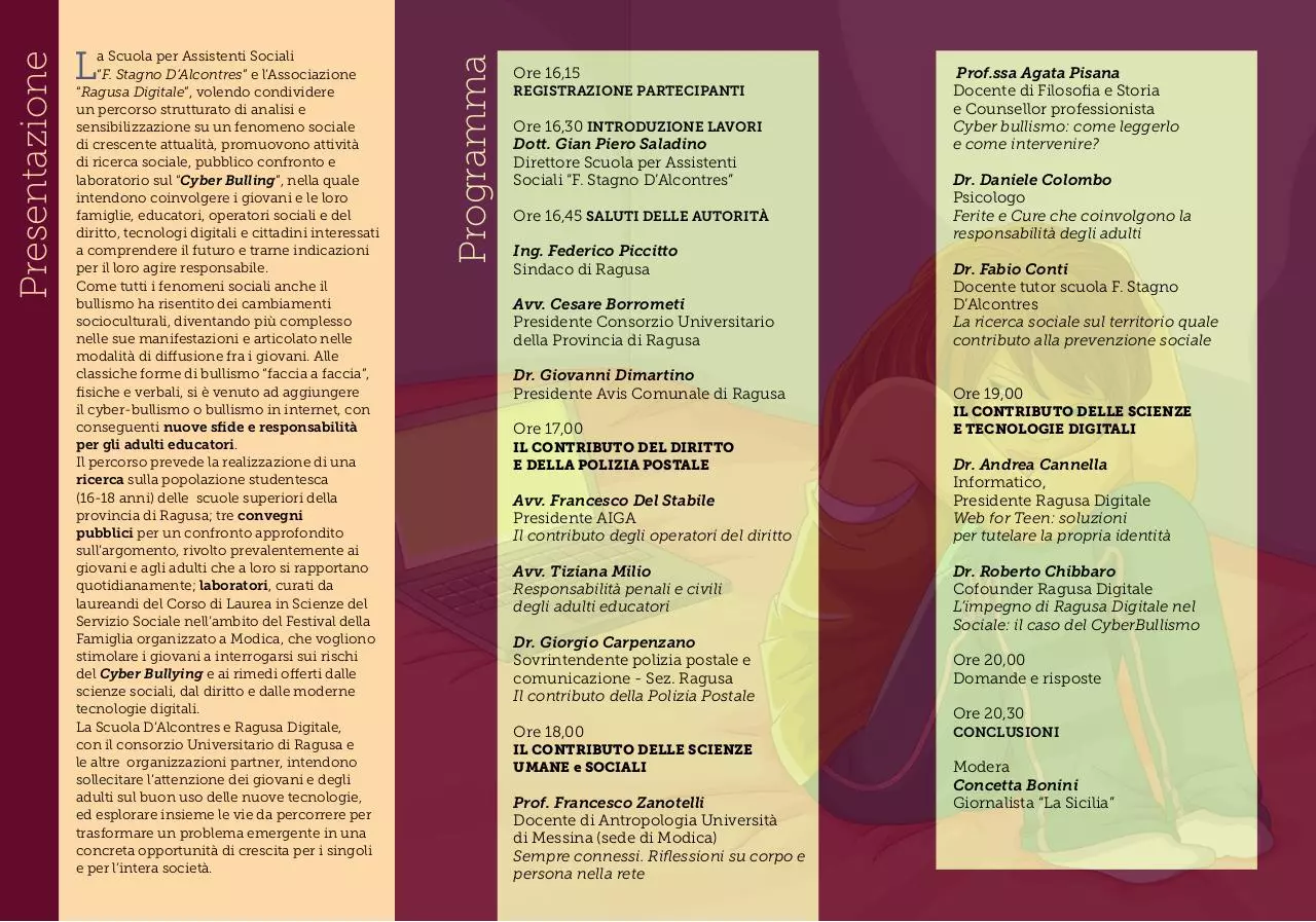 Page 2 of 2, Cyber Bullismo Depliant Ragusa 17 Marzo