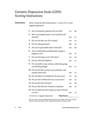 Page 2, Geriatric Depression Scale