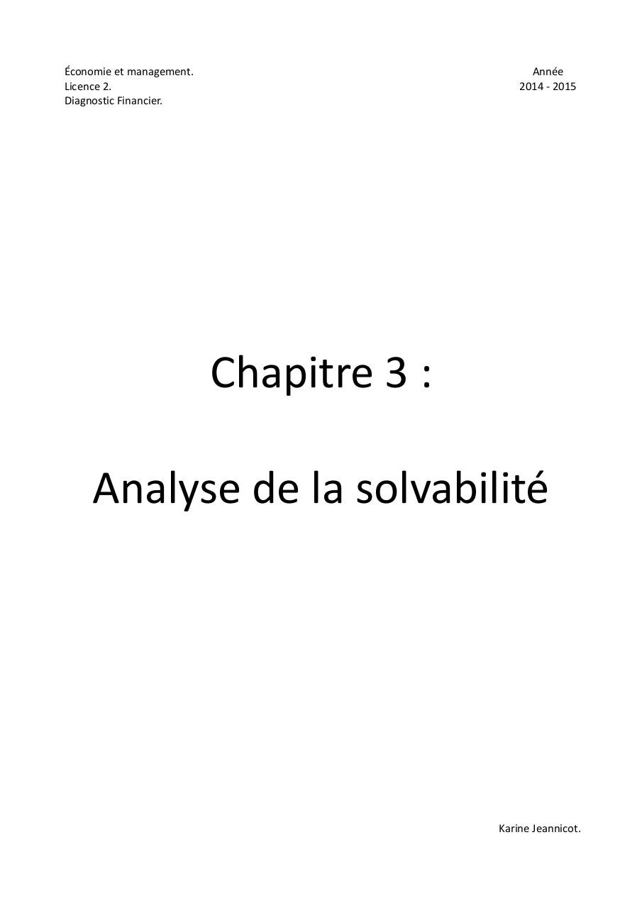 Document preview Chapitre 3 - Analyse de la solvabilitÃ©.pdf - page 1/5