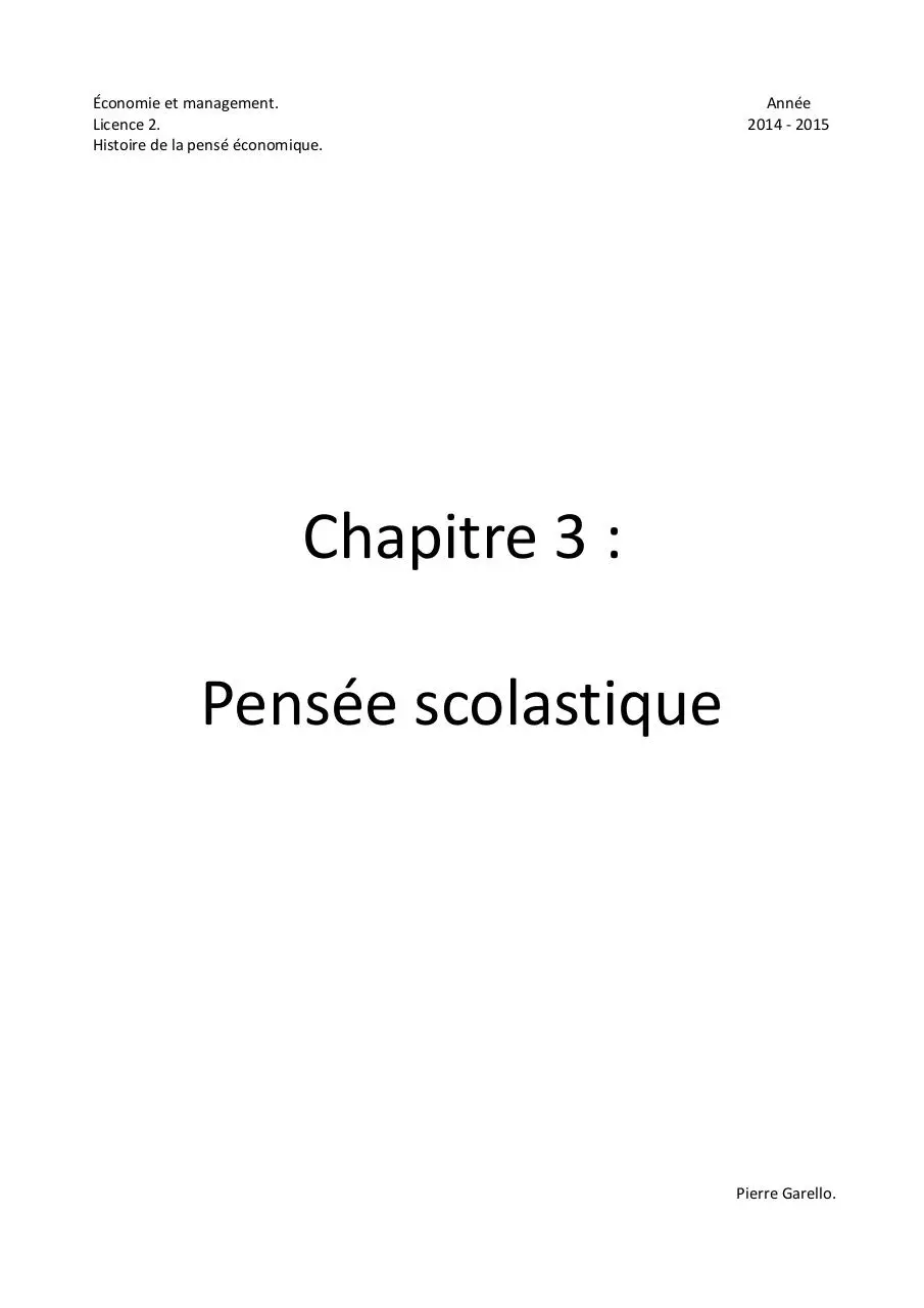 Page 1 of 10, Chapitre 3 Pensée scolastique