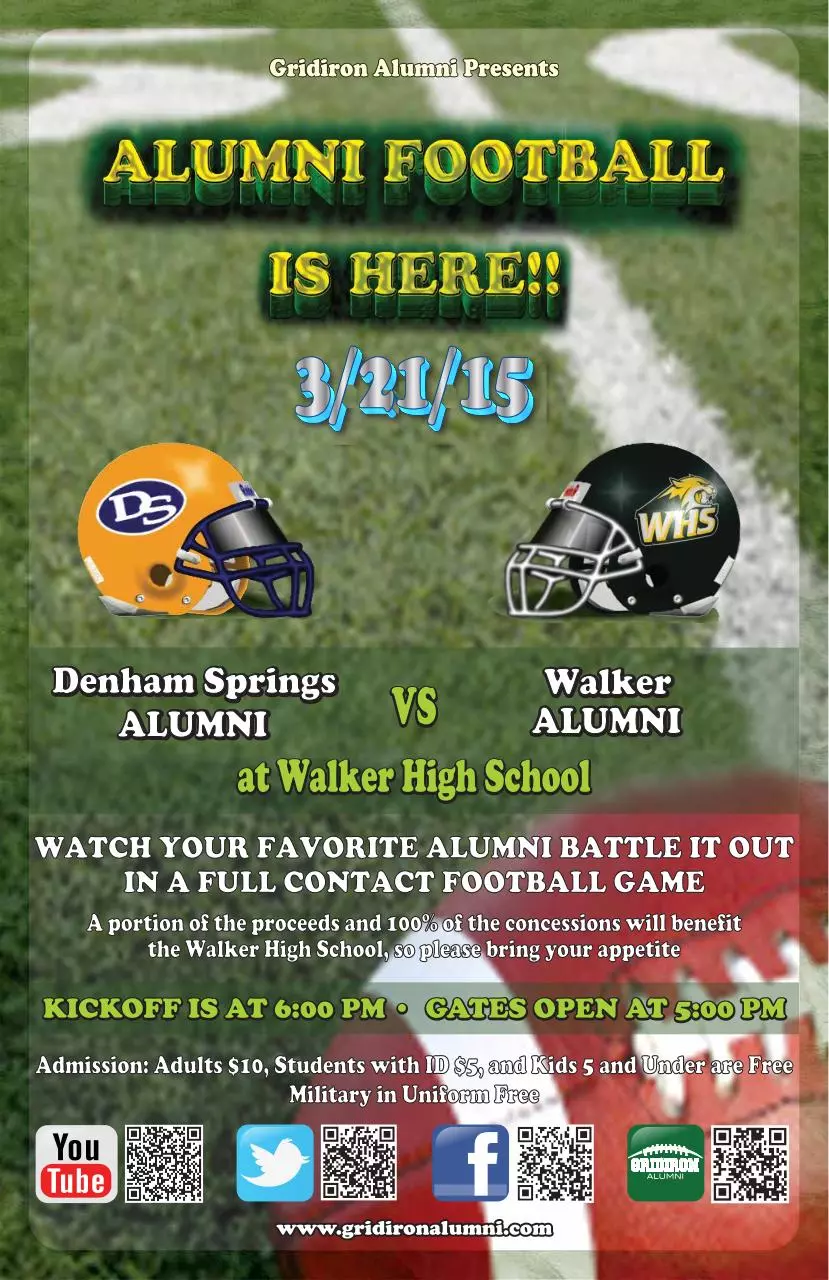 Page 1 of 1, Denham Springs vs Walker Event Poster