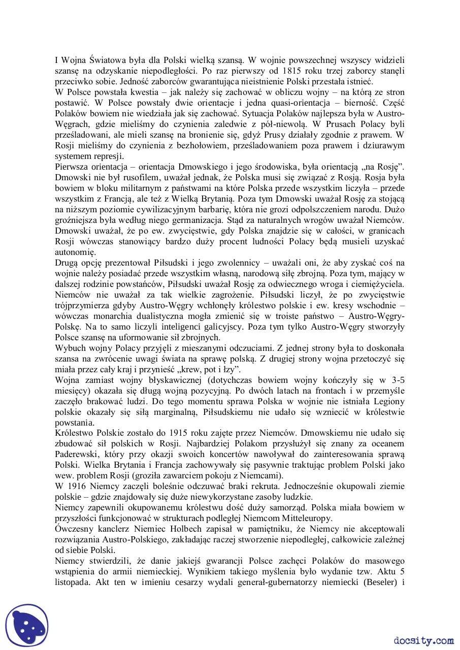 Page 1 of 9, Okres I Wojny Historia Polski
