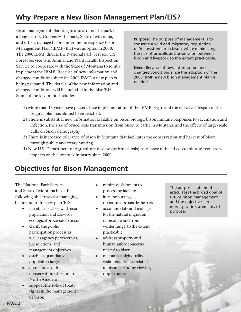 Yellowstone Bison Plan EIS Public Scoping Newsletter1 (1).pdf - page 2/6