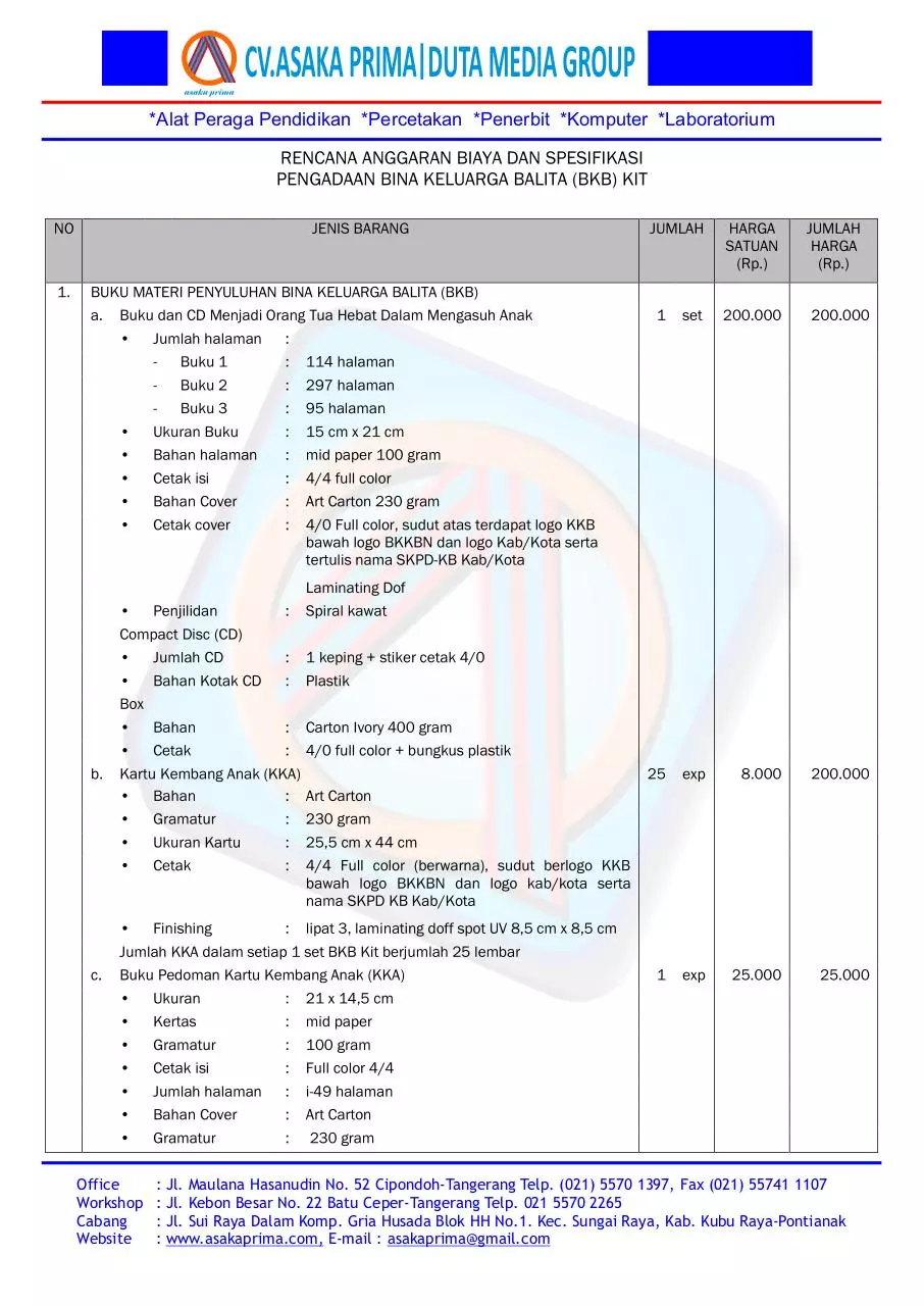 Page 1 of 7, PAKET BKB KIT DAK BKKbN 2015