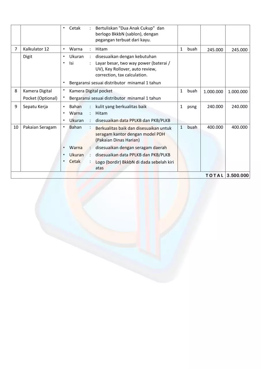 Page 2 of 2, PAKET SARANA KERJA PLKB KIT DAK BKKBN 2015