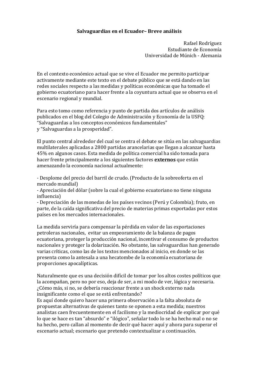 Salvaguardias en el Ecuador â€“ Breve anÃ¡lisis.pdf - page 1/6