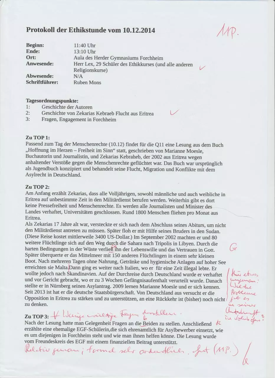 Page 1 of 1, 1ethProtokoll