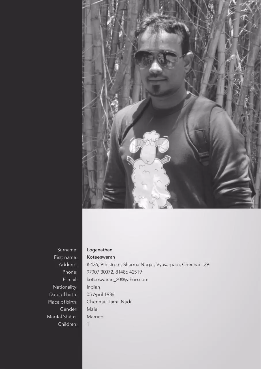 Page 3 of 21, Koteeswaran Portfolio Pages