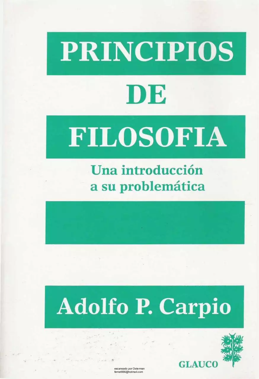 Page 1 of 507, PrincipiosdeFilosofa AdolfoCarpio