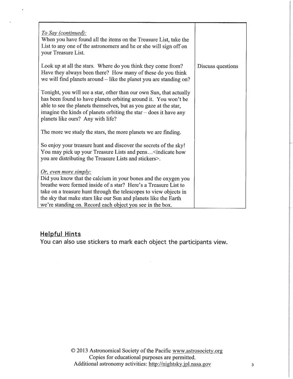 Page 3 of 6, Celestial Treasure Hunt