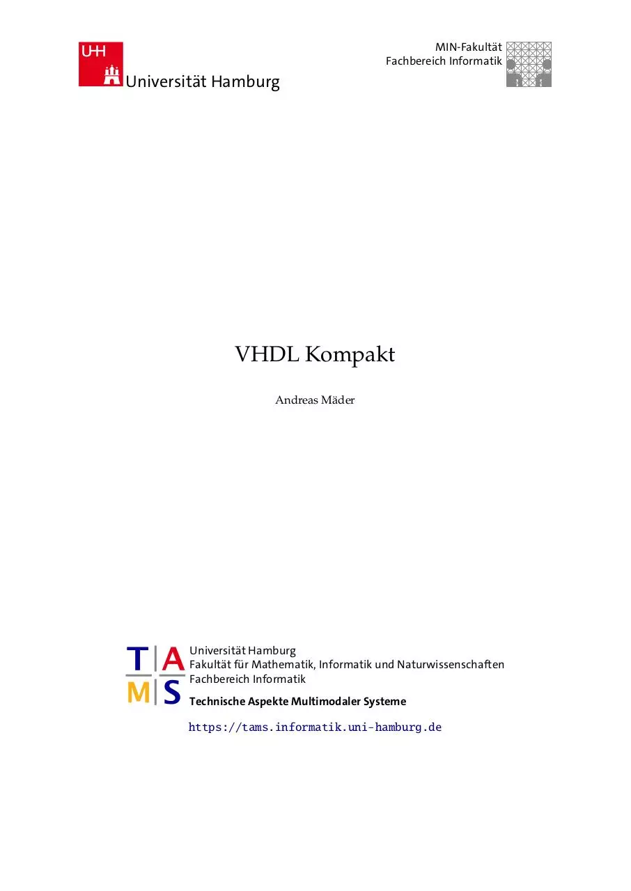 Page 1 of 124, vhdl andreas maeder uni hh