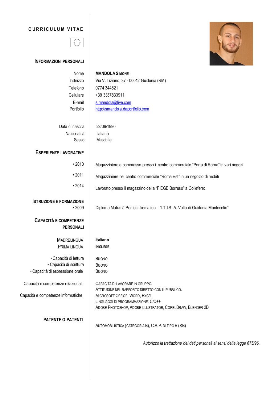Document preview Mandola Simone CV.pdf - page 1/1
