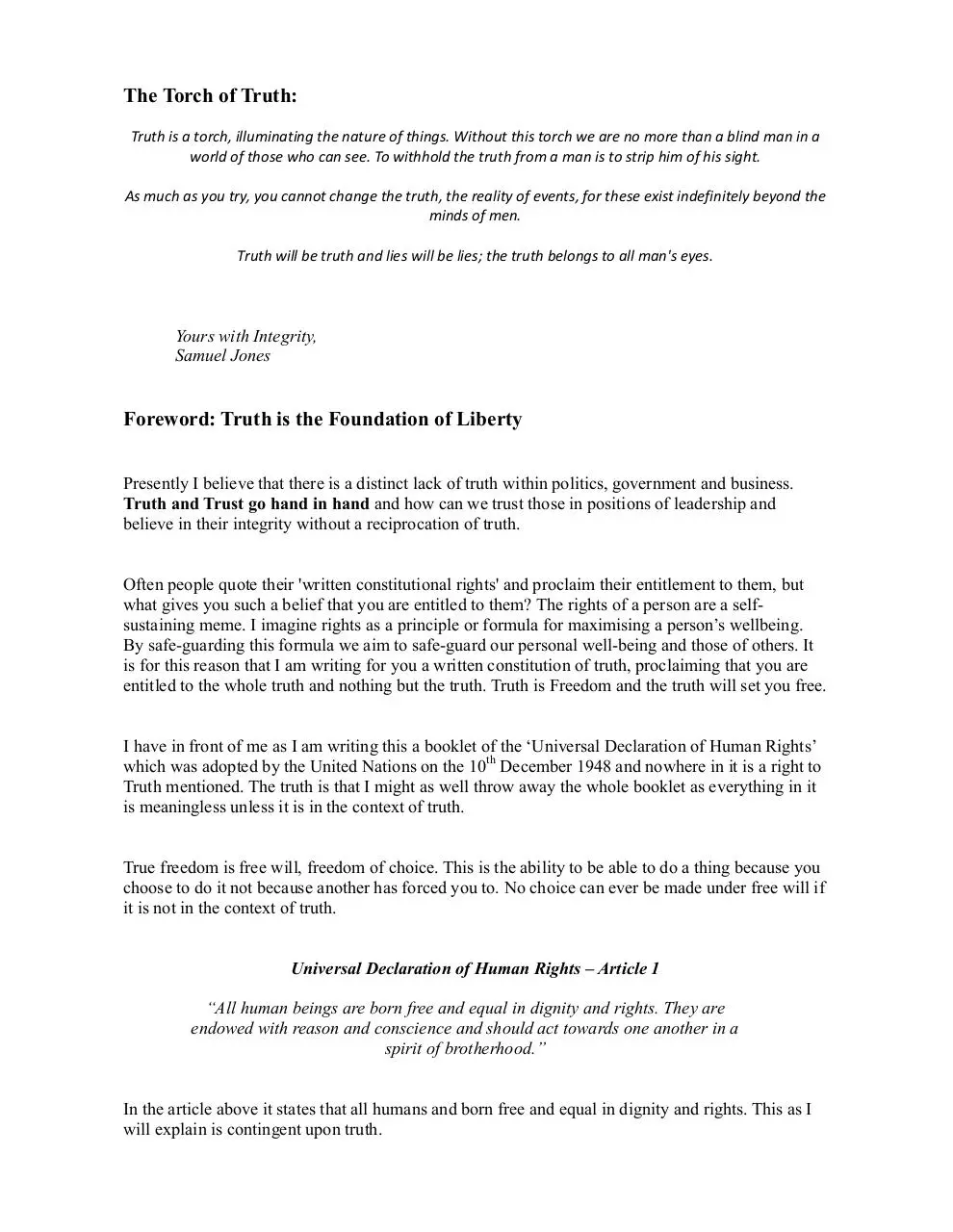 Page 2 of 6, The Constitution of Truth (2)
