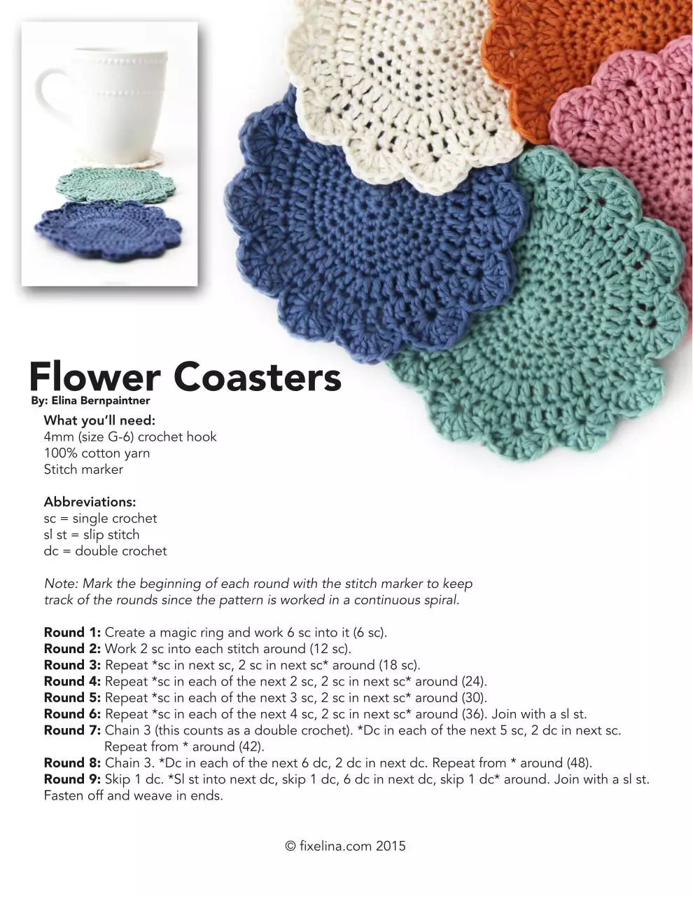 Page 1 of 1, flower coasters