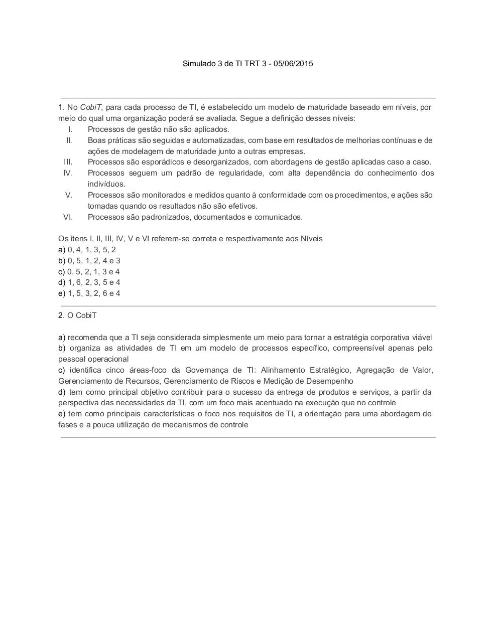 Page 1 of 13, Simulado 3 de TI