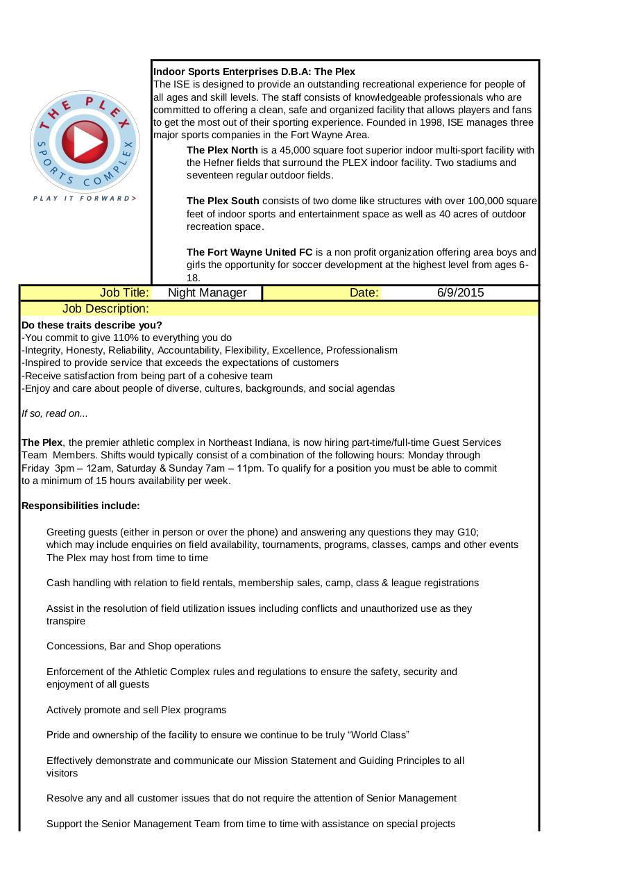 Document preview Night Manager Job Description 6.9.2015.pdf - page 1/2