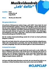 Page 1, Musikvideodreh Leb dafür