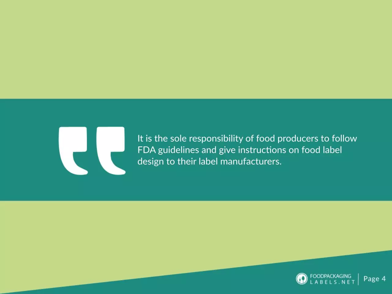 Page 4 of 29, FDA food label requiremens in a nutshell